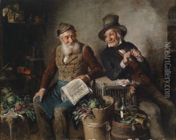 Gute Freunde Oil Painting - Hermann Kern