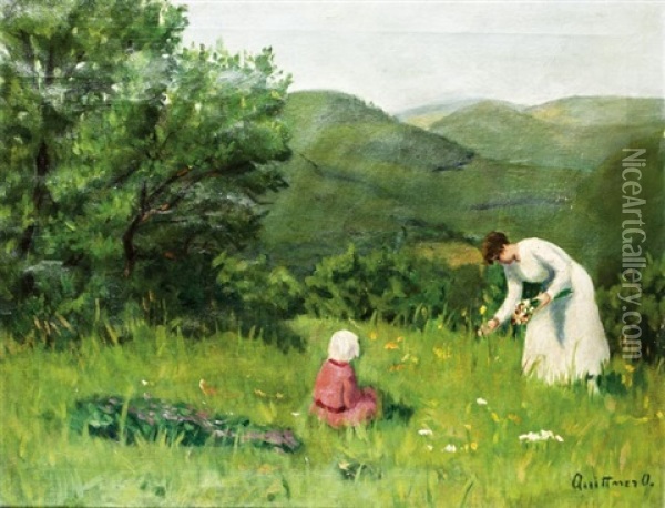 Csokorba Szedve Oil Painting - Olga Quettner