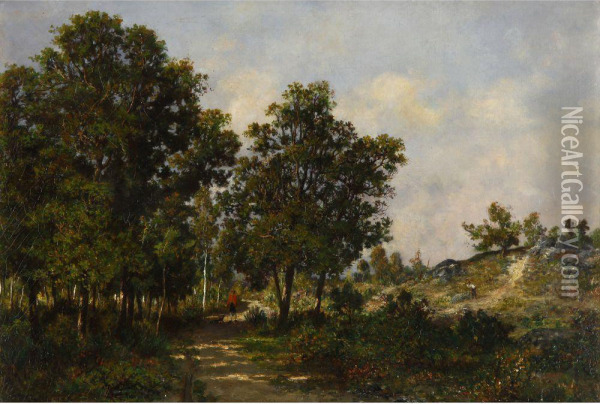 Sunny Landscape Oil Painting - Ernest Guillemer
