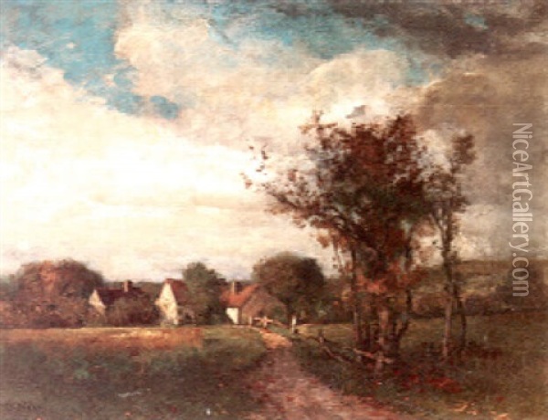 New England Farm Scene Oil Painting - Edward Loyal Field