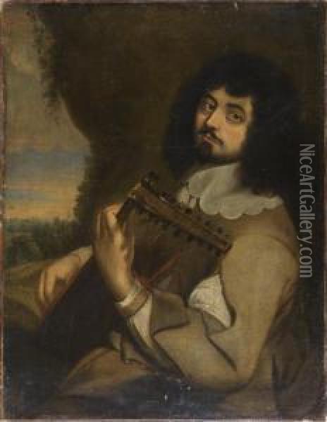 Portrait D'homme Jouant Du Luth Oil Painting - Jan Cossiers