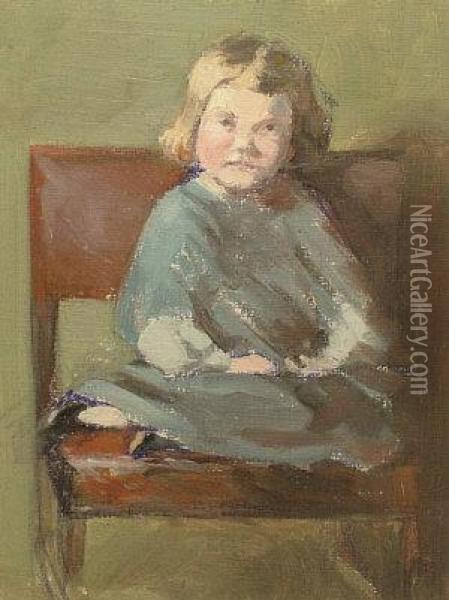 Portrait Of Kit Aged 7 Oil Painting - Sir William Newenham Montague Orpen