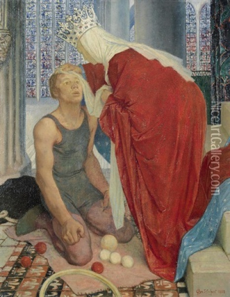 Le Jongleur Du Notre Dame Oil Painting - Glyn Warren Philpot
