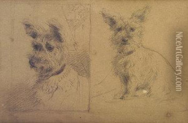 Study Of A Terrier Oil Painting - Walter Frederick Osborne