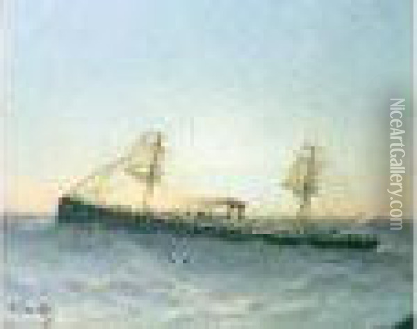 Bateaux En Mer Oil Painting - Joseph Suchet