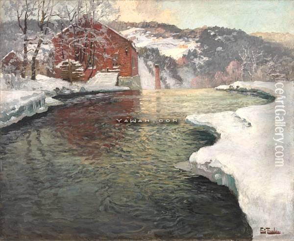 Vinter Ved Mesnaelven Oil Painting - Fritz Thaulow