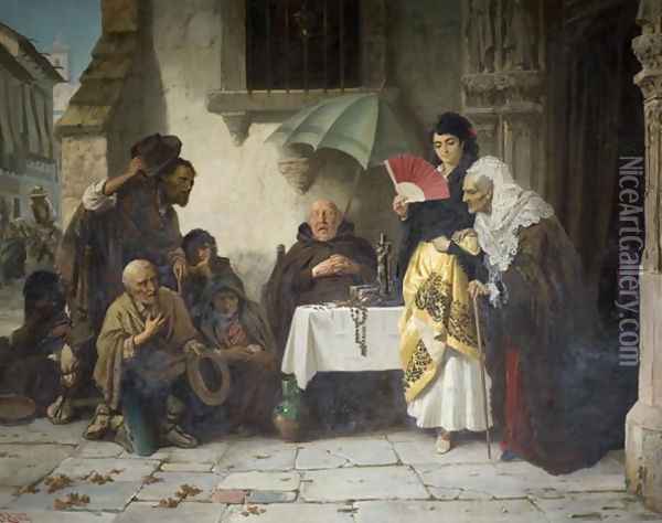 The Beggars Oil Painting - Robert Kemm