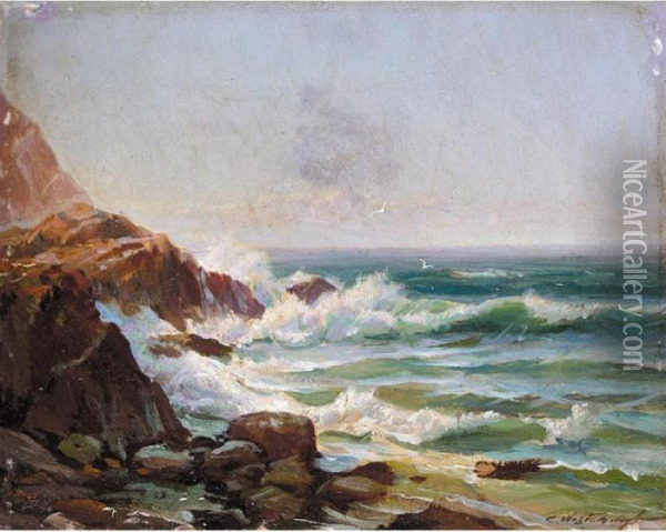 The Shores Of Capri Oil Painting - Constantin Alexandr. Westchiloff