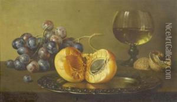 Still Life With Fruit Oil Painting - Maria Margrita Van Os
