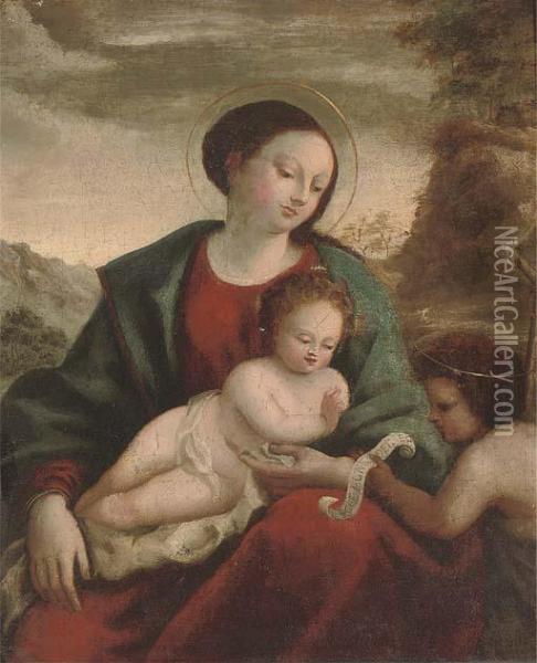The Madonna And Child With The Infant Saint John The Baptist Oil Painting - Domenico Beccafumi