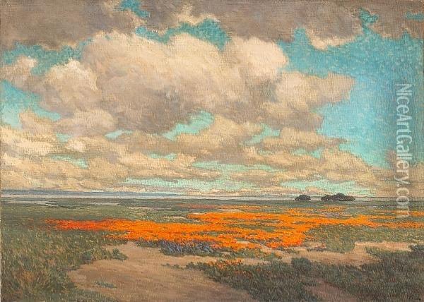 A Field Of California Poppies Oil Painting - Granville Redmond