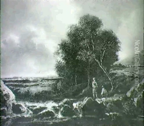 Angler Am Gebirgsbach Oil Painting - Andrew Wilson