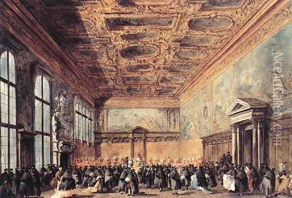 Audience Granted by the Doge 1766-70 Oil Painting - Francesco Guardi