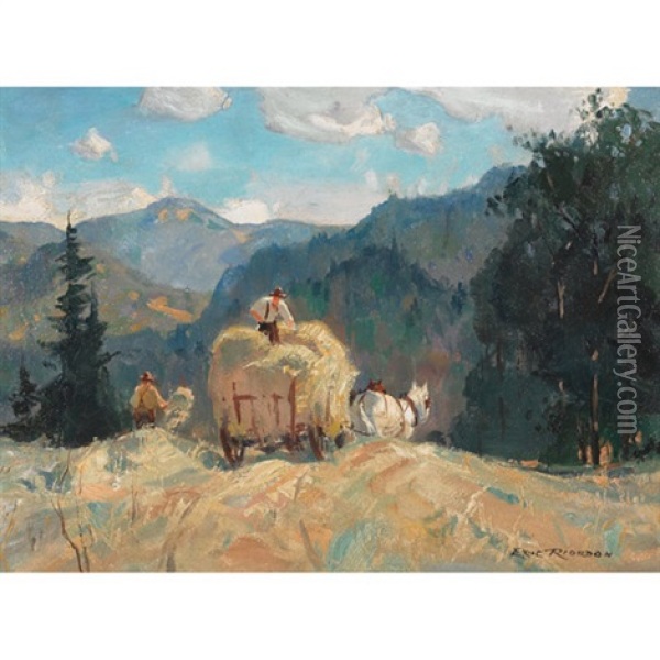 August Day, Val Morin Country Oil Painting - Eric Riordon