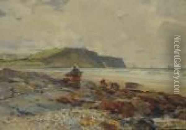 Gathering Driftwood, Possibly On Iona Oil Painting - John MacWhirter