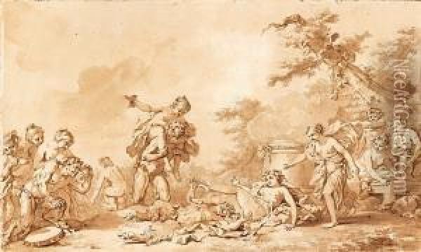 Nymphes Et Satyres Oil Painting - Jacques Philippe Caresme