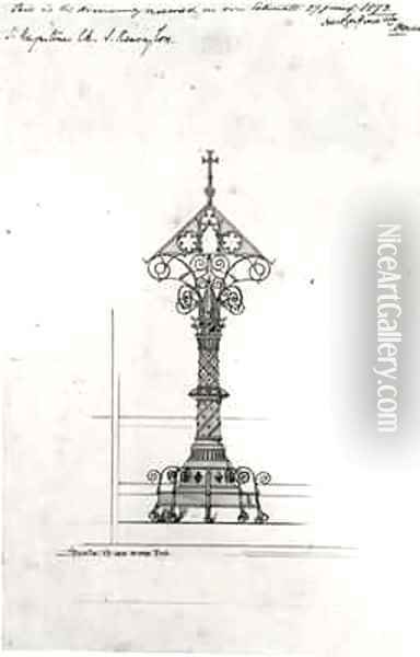 Design for a Lectern, St Augustine's, South Kensington Oil Painting - William Butterfield
