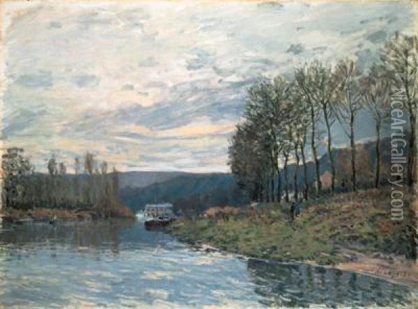 La Seine A Bougival Oil Painting - Alfred Sisley
