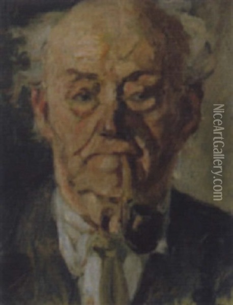 Bildnis Eines Herrn Mit Pfeife Oil Painting - Rudolf Hesse