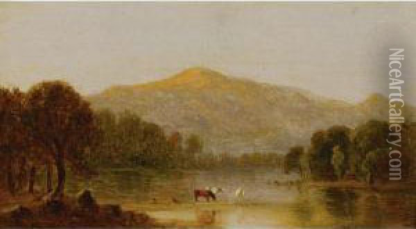 Mount Washington From The Saco River Oil Painting - Sanford Robinson Gifford
