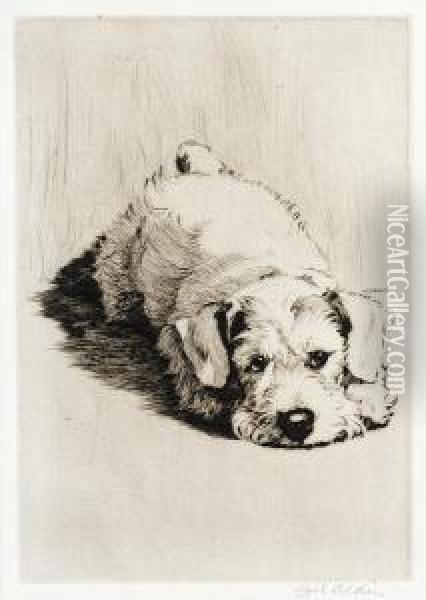 Terrier Oil Painting - Cecil Charles Aldin