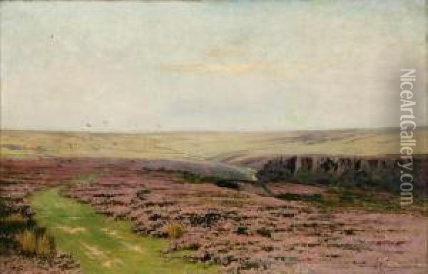 Flowering Prairie Landscape, Summer Oil Painting - Robert Ward Van Boskerck