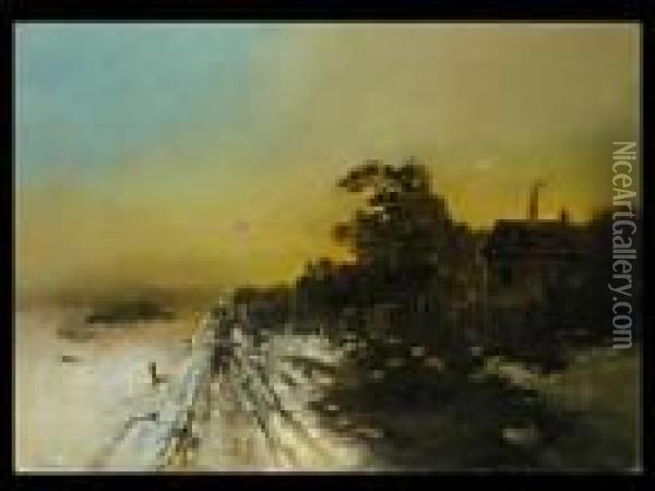 Auf Dem Heimweg Oil Painting - Anton Windmaier