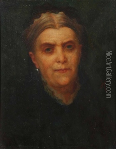 Portrait De Madame Ernest D'halloy (1820-1895) Oil Painting - Jules Hebert