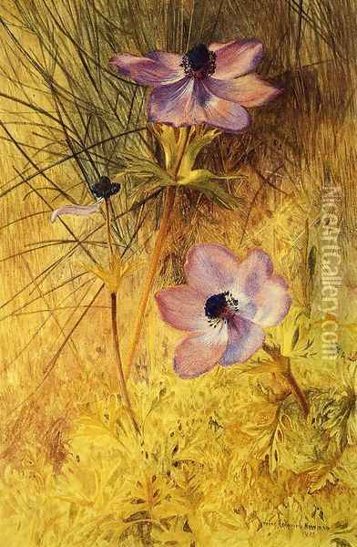 Florentine Wild Anemones Oil Painting - Henry Roderick Newman