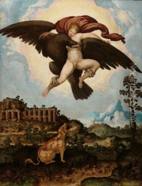 The Abduction Of Ganymede Oil Painting - Jan Swart Van Groningen