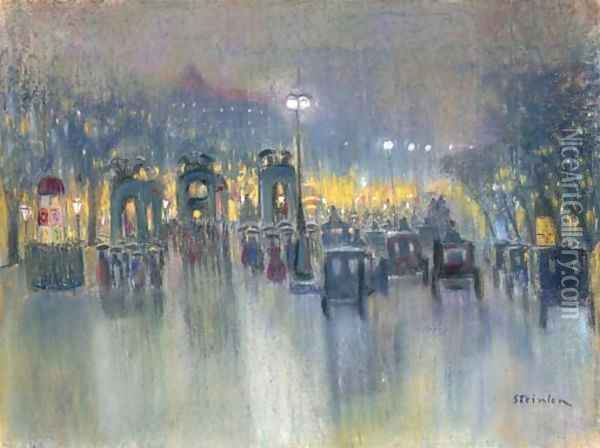 Fete aux Champs sous la pluie Oil Painting - Theophile Alexandre Steinlen