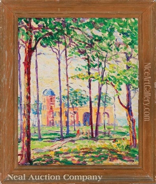 The Pines, A Suggestion Of The Inn-by-the-sea Oil Painting - Anne Wells Munger