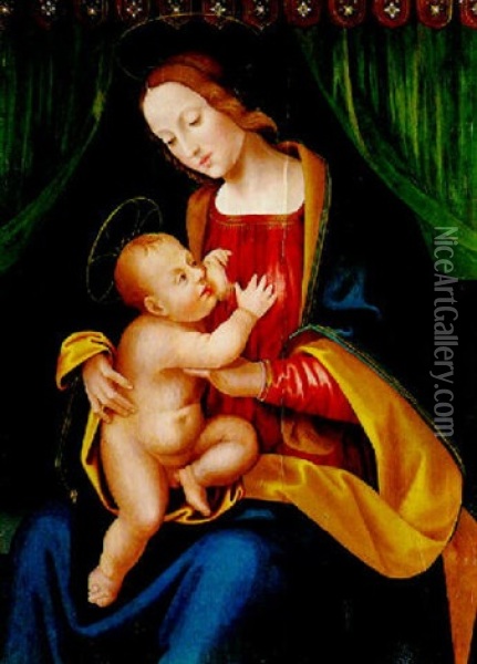 Madonna Del Latte Oil Painting - (Jacone) Jacopo di Giovanni di Francesco