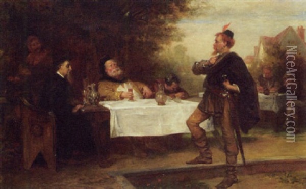 A Scene From Falstaff Oil Painting - Robert Alexander Hillingford