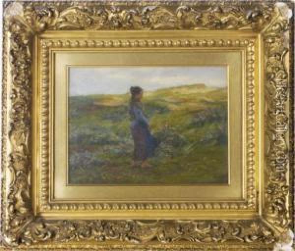 Girl In The Dunes Oil Painting - Edgard Farasyn