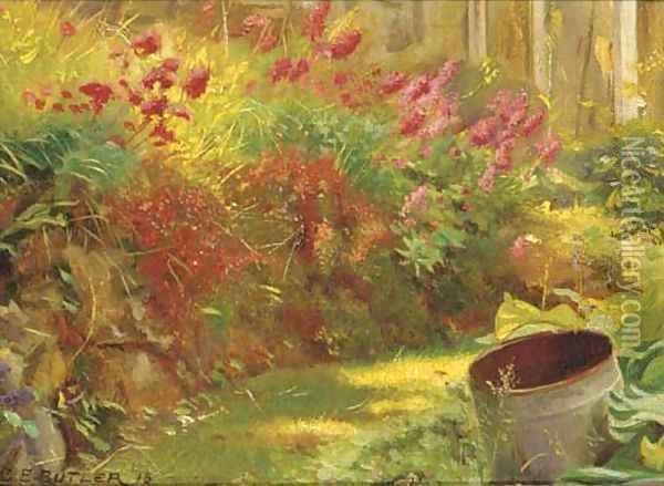 Sunlit garden Oil Painting - Charles Ernest Butler