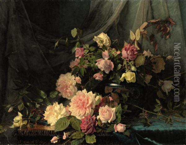 Wild Roses Oil Painting - Sophie Gengembre Anderson