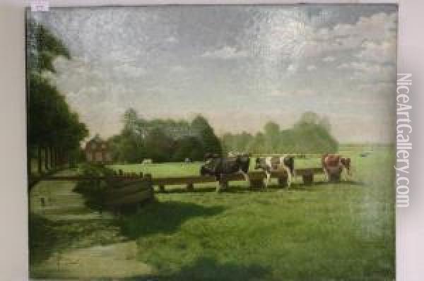 Boerderij 'de Zeeuw', Overschie Oil Painting - Cornelis Pouderoijen