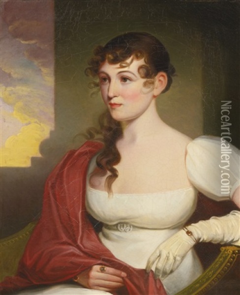 Portrait Of Mrs. John Gibson Oil Painting - Jacob Eichholtz