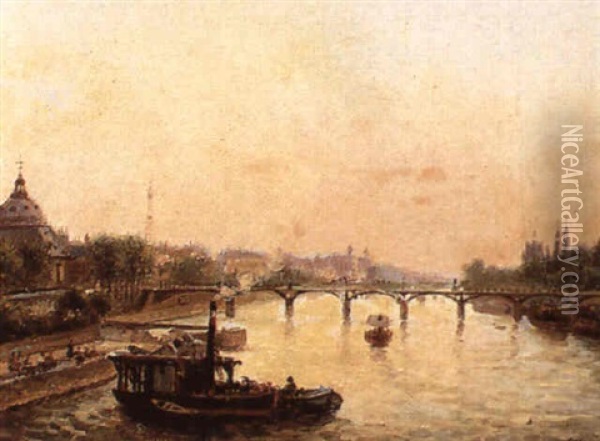 Paris, La Seine, Le Pont Des Arts Oil Painting - Joaquin Miro
