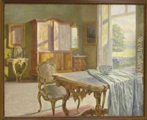 A Sitting Room In Spring Oil Painting - Robert Panitzsch