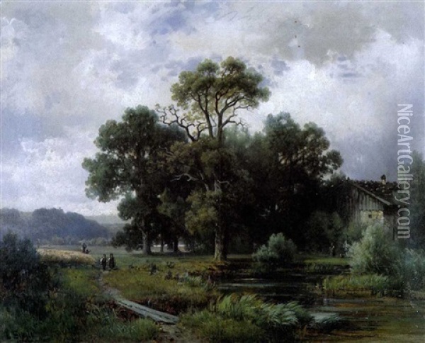 Partie Am Starnberger See Oil Painting - Ludwig Skell