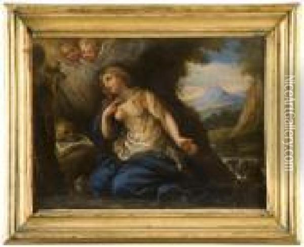 Paesaggio Con Maria Maddalena Oil Painting - Sebastiano Conca
