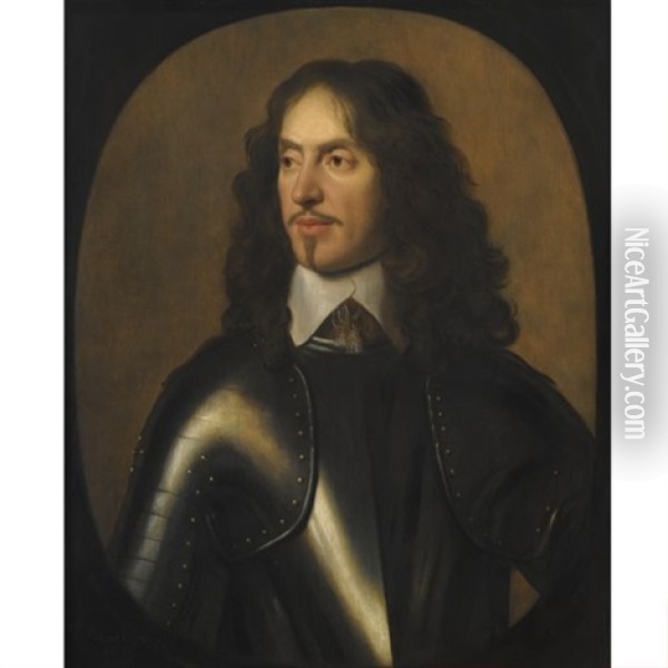 Portrait Of William, 1st Baron And Earl Of Craven, Wearing Armour Oil Painting - Gerrit Van Honthorst