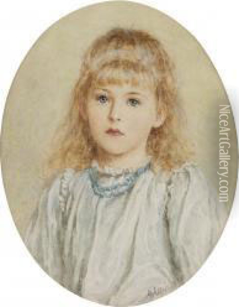 Portrait Of A Young Girl Oil Painting - Helen Mary Elizabeth Allingham