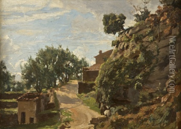 Landscape Near Cassis, France Oil Painting - Dermod O'Brien