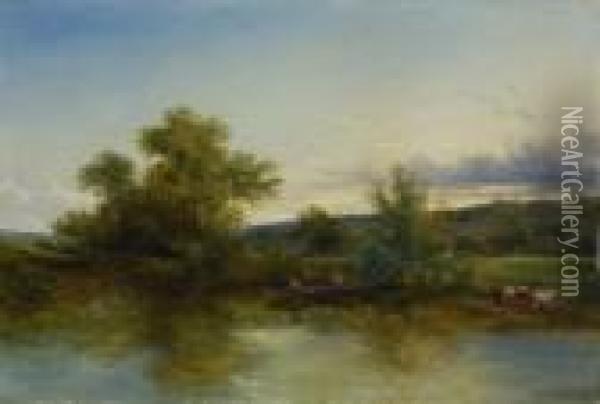 Flusslandschaft Oil Painting - Adam Barland