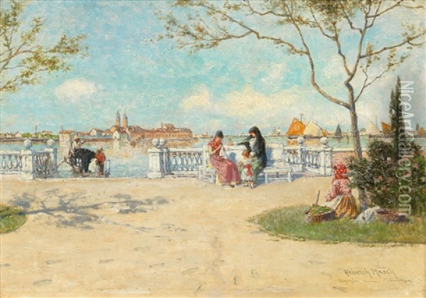 Venetian Scene Oil Painting - Heinrich Rasch