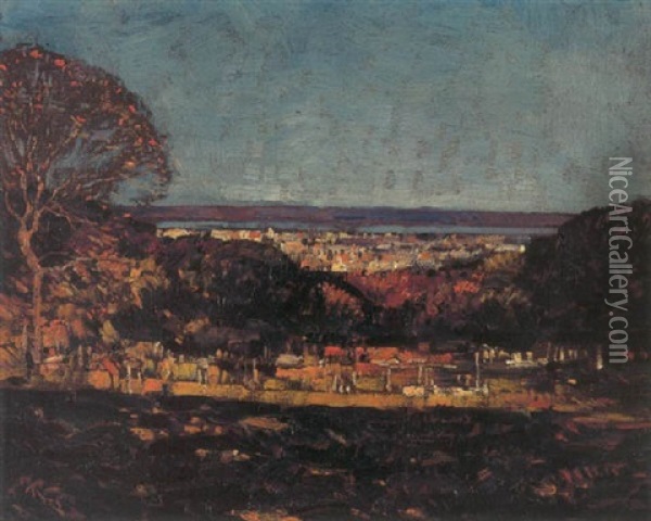 A View From Berea, Durban Oil Painting - Robert Gwelo Goodman