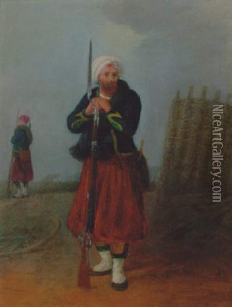 A Turkish Guard Oil Painting - Michael Neder